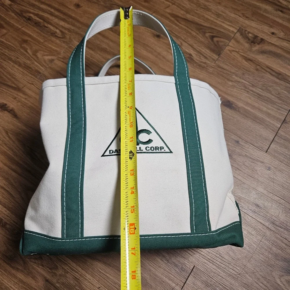 LL Bean Boat and Tote Mini Canvas Bag Handbag Dashiell Corp Green USA Made Y2K